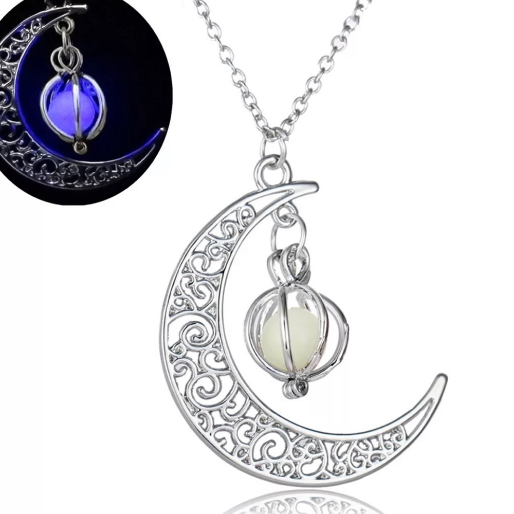 Moon Pendant Women Glow In The Dark Necklace